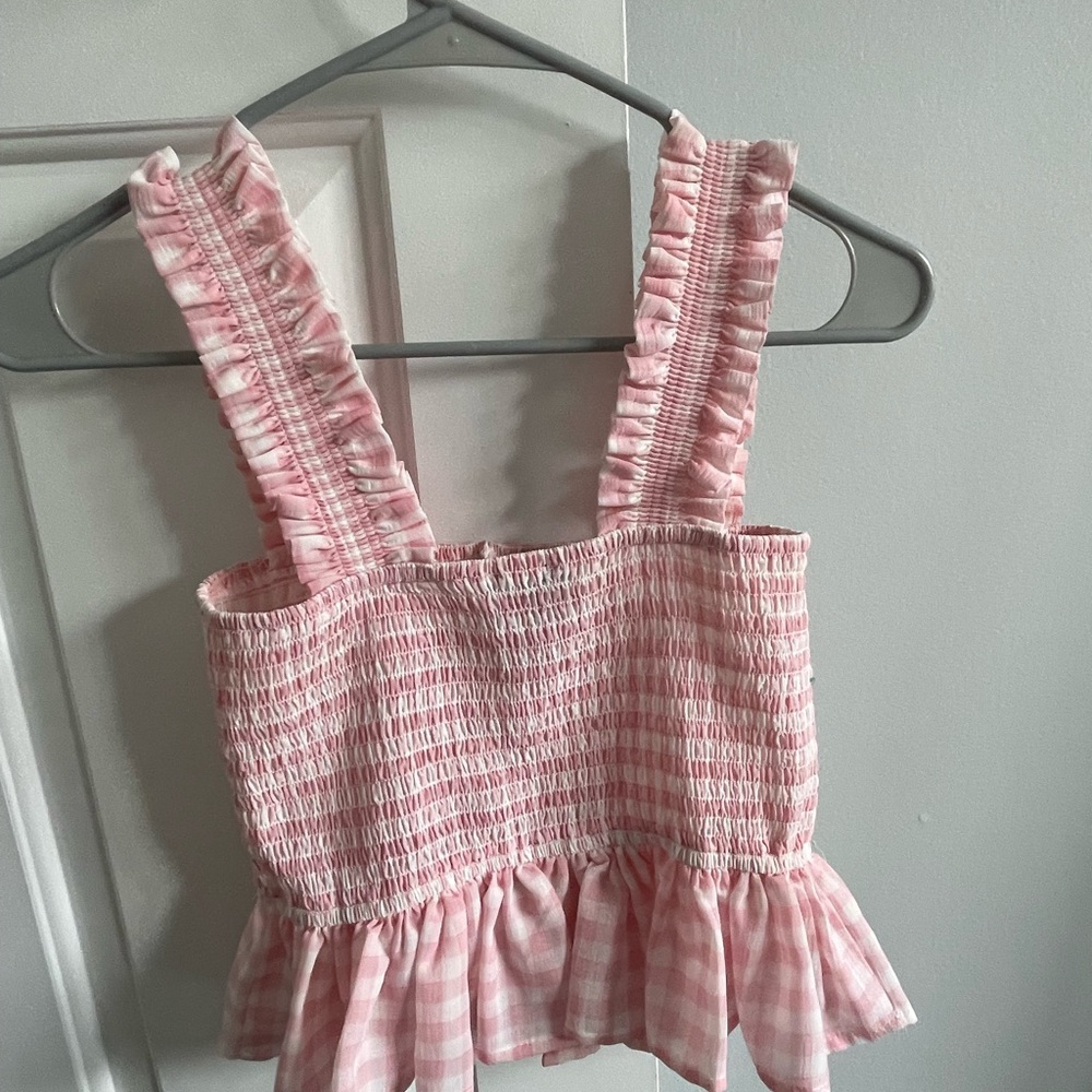 Pink cropped wrap shirt size small Forever 21